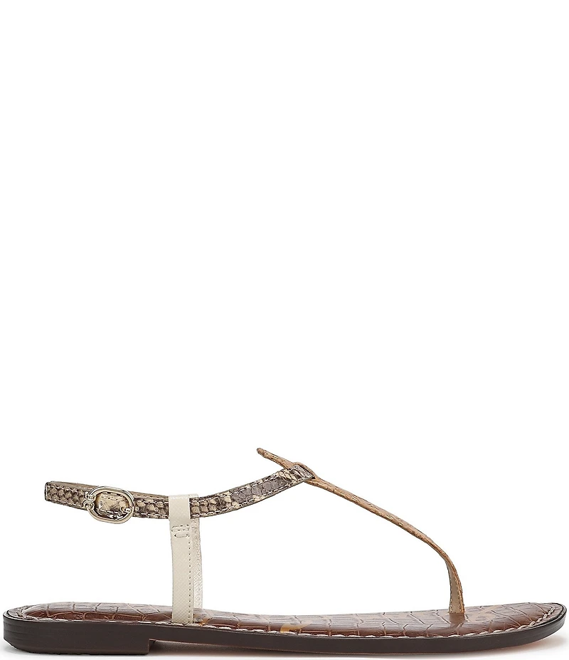 Sam Edelman Gigi Mixed Media T-Strap Flat Sandals