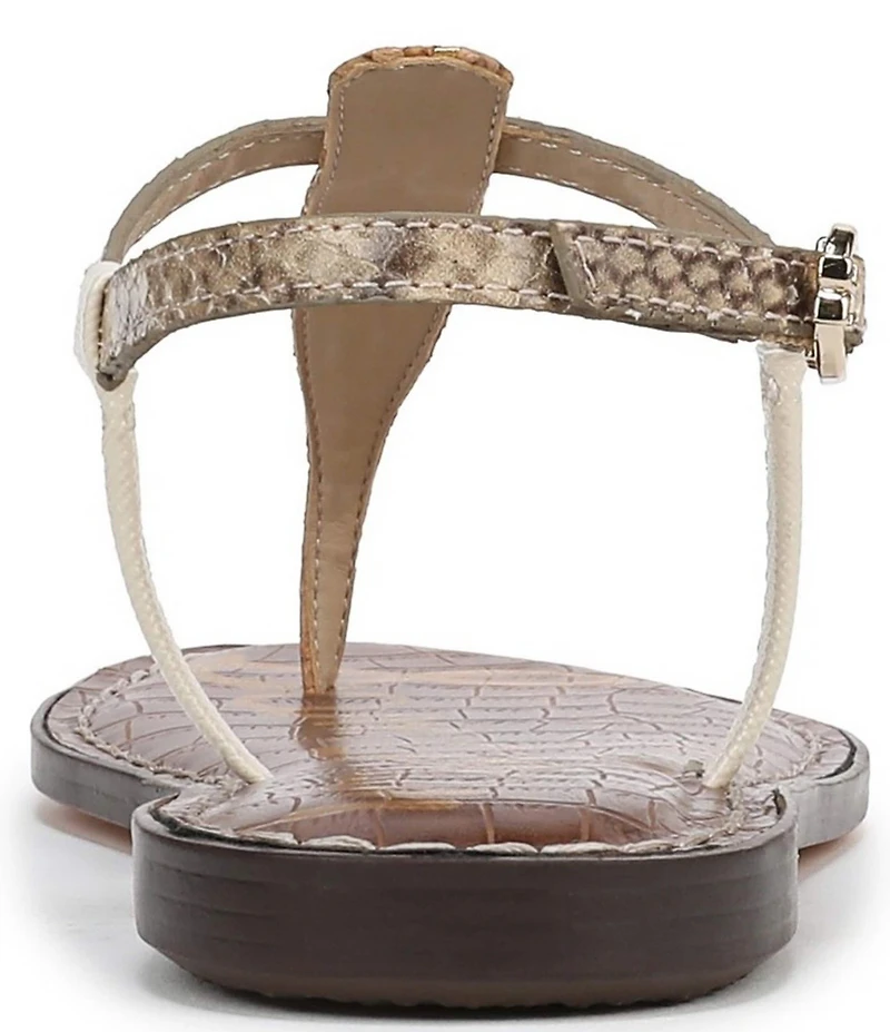 Sam Edelman Gigi Mixed Media T-Strap Flat Sandals