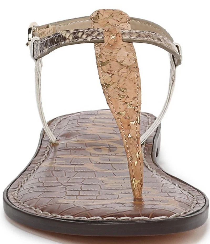 Sam Edelman Gigi Mixed Media T-Strap Flat Sandals