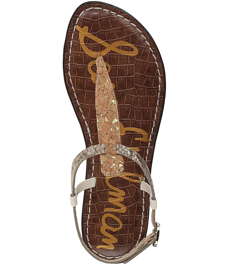 Sam Edelman Gigi Mixed Media T-Strap Flat Sandals