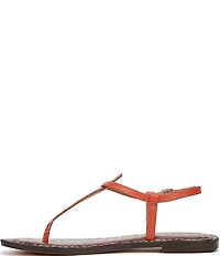 Sam Edelman Gigi Crocodile Leather T-Strap Flat Sandals