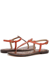 Sam Edelman Gigi Crocodile Leather T-Strap Flat Sandals