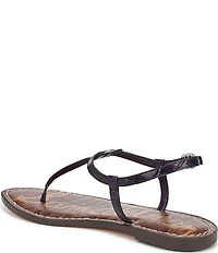 Sam Edelman Gigi Crocodile Leather T-Strap Flat Sandals