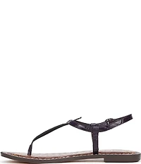 Sam Edelman Gigi Crocodile Leather T-Strap Flat Sandals