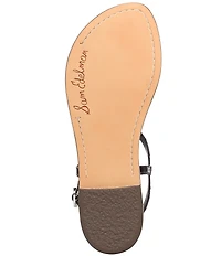Sam Edelman Gigi Crocodile Leather T-Strap Flat Sandals
