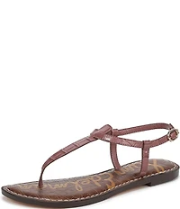 Sam Edelman Gigi Crocodile Leather T-Strap Flat Sandals