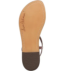 Sam Edelman Gigi Crocodile Leather T-Strap Flat Sandals