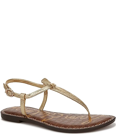 Sam Edelman Gigi Leather T-Strap Flat Sandals