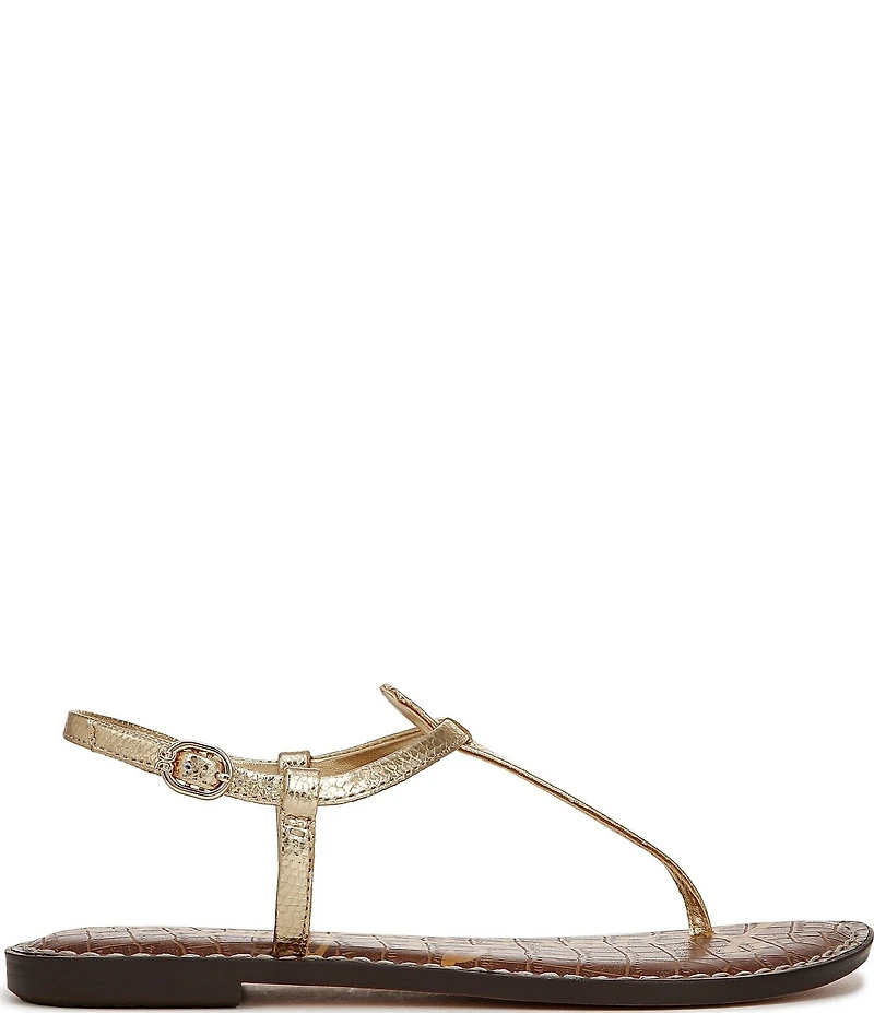 Sam Edelman Gigi Leather T-Strap Flat Sandals