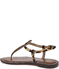 Sam Edelman Gigi Leopard Print Calf Hair T-Strap Flat Sandals