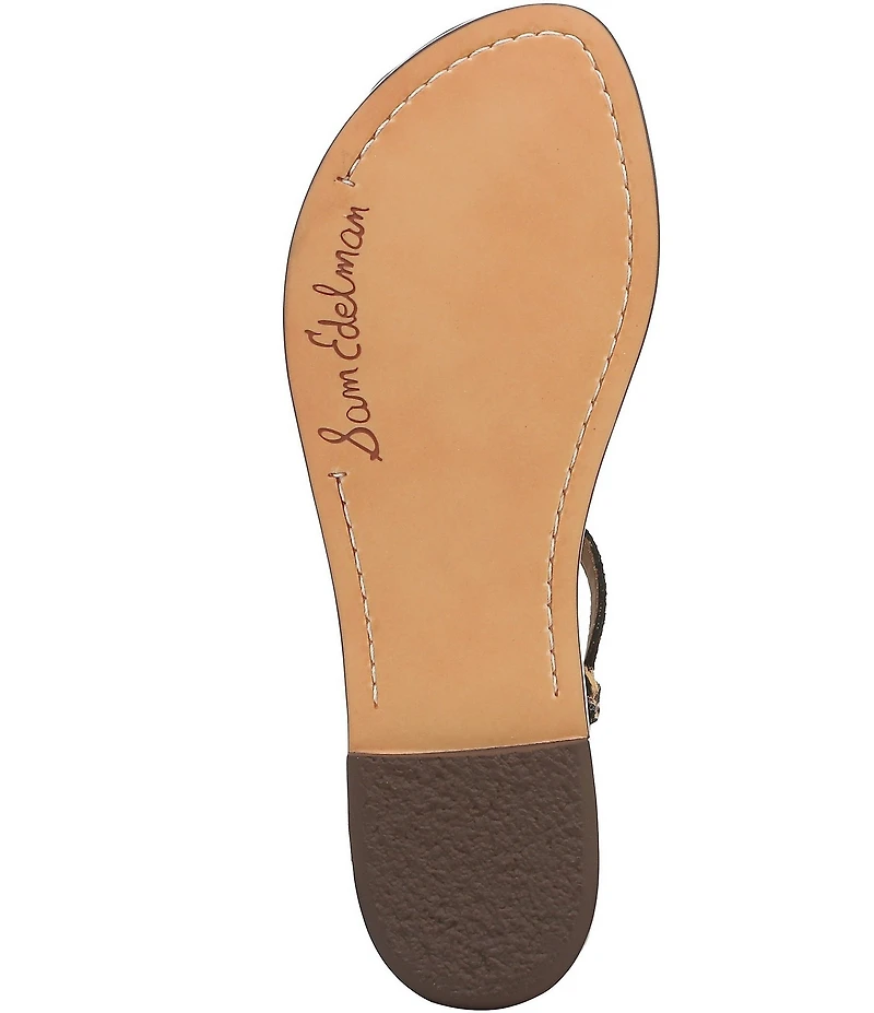 Sam Edelman Gigi Leopard Print Calf Hair T-Strap Flat Sandals