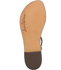 Sam Edelman Gigi Leopard Print Calf Hair T-Strap Flat Sandals