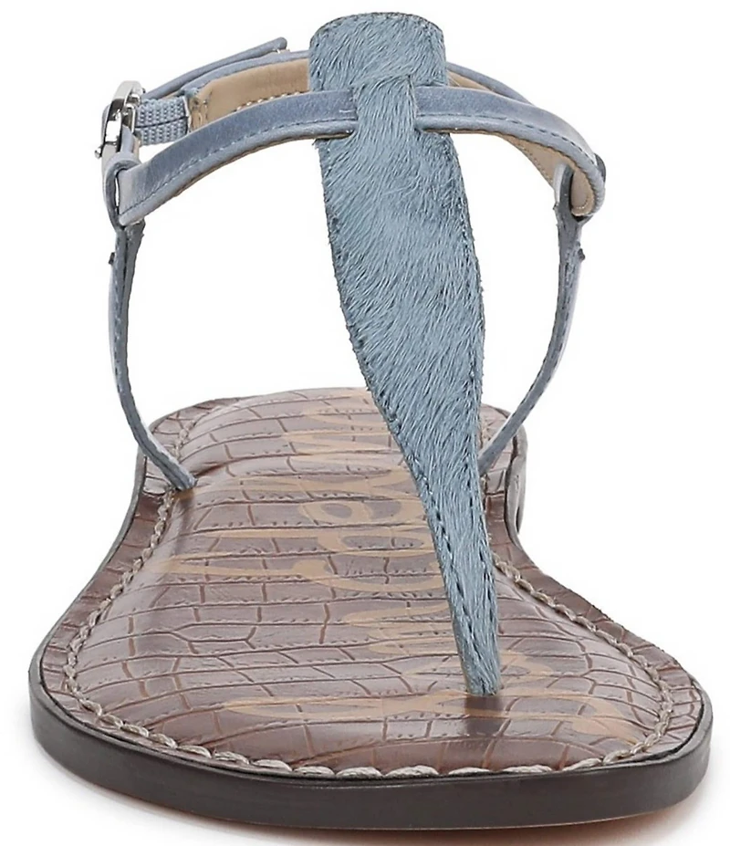 Sam Edelman Gigi Hair Calf T-Strap Flat Sandals
