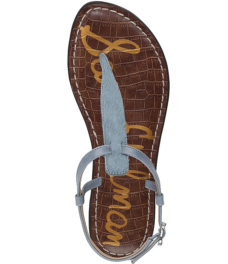 Sam Edelman Gigi Hair Calf T-Strap Flat Sandals