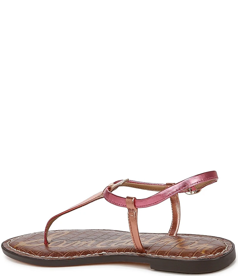 Sam Edelman Gigi Metallic Ombre Leather T-Strap Flat Sandals