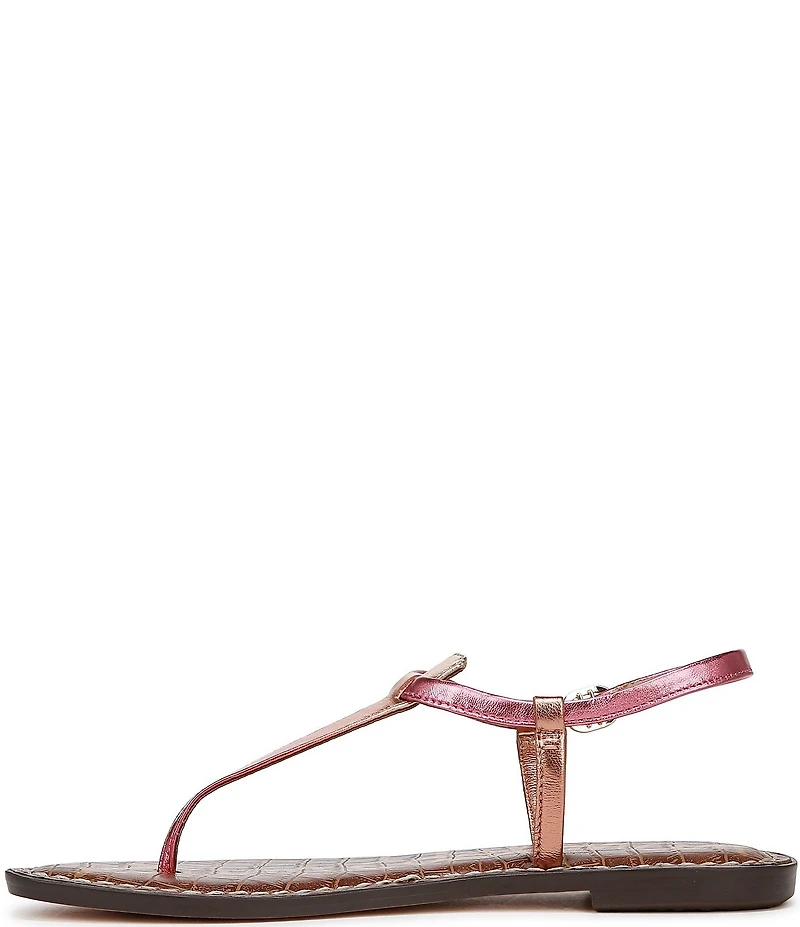 Sam Edelman Gigi Metallic Ombre Leather T-Strap Flat Sandals