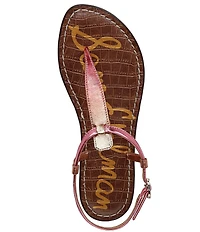 Sam Edelman Gigi Metallic Ombre Leather T-Strap Flat Sandals