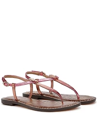 Sam Edelman Gigi Metallic Ombre Leather T-Strap Flat Sandals