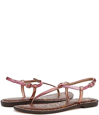 Sam Edelman Gigi Metallic Ombre Leather T-Strap Flat Sandals