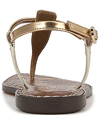 Sam Edelman Gigi Metallic T-Strap Flat Sandals