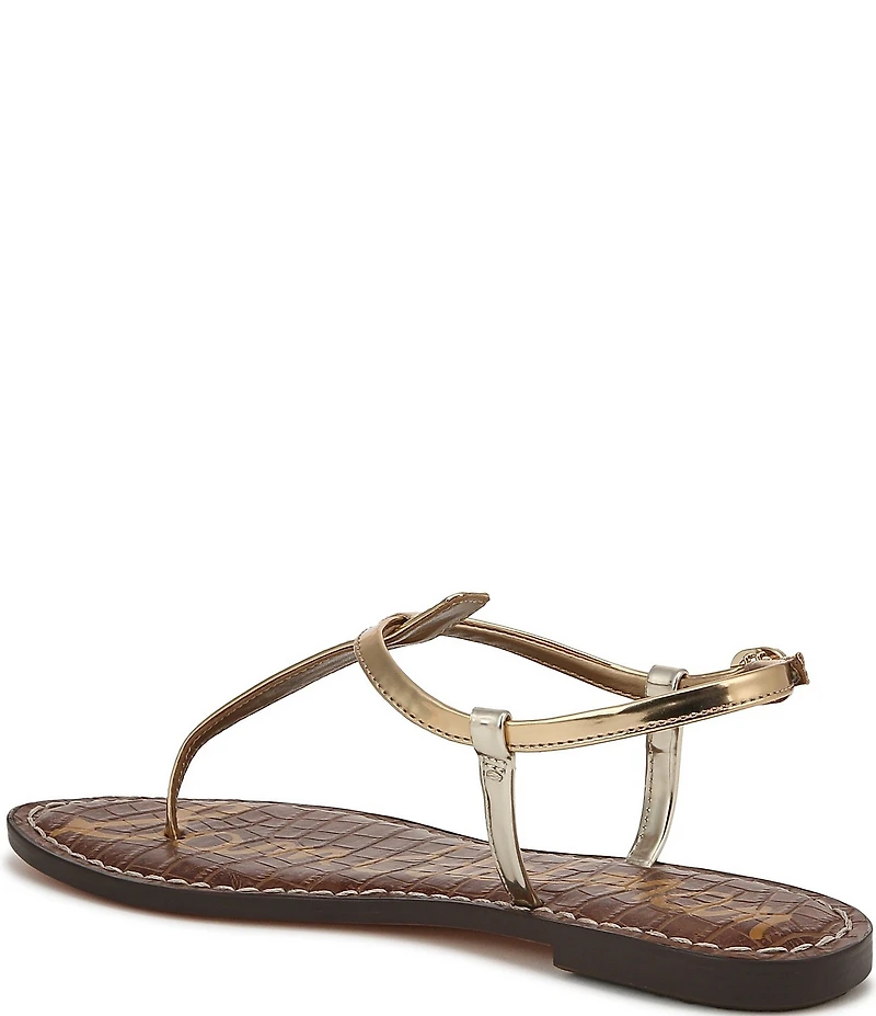Sam Edelman Gigi Metallic T-Strap Flat Sandals