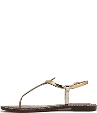 Sam Edelman Gigi Metallic T-Strap Flat Sandals