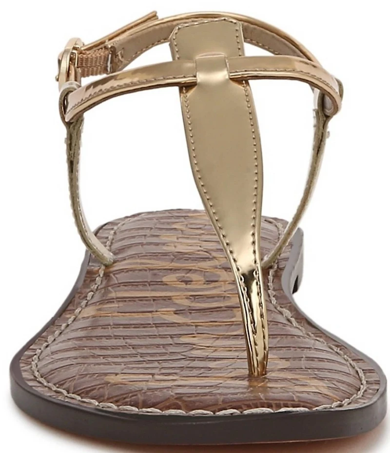 Sam Edelman Gigi Metallic T-Strap Flat Sandals
