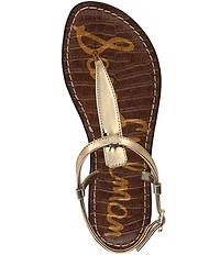 Sam Edelman Gigi Metallic T-Strap Flat Sandals