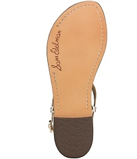Sam Edelman Gigi Metallic T-Strap Flat Sandals