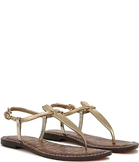 Sam Edelman Gigi Metallic T-Strap Flat Sandals