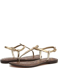 Sam Edelman Gigi Metallic T-Strap Flat Sandals