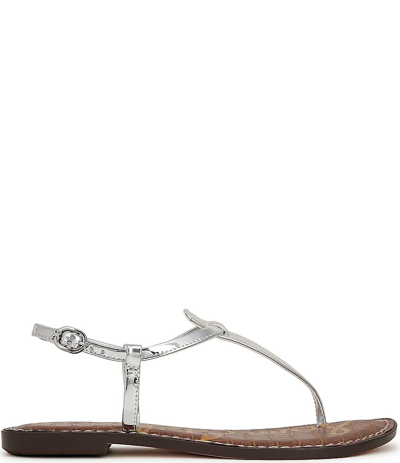 Sam Edelman Gigi Metallic T-Strap Flat Sandals