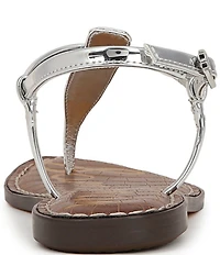 Sam Edelman Gigi Metallic T-Strap Flat Sandals