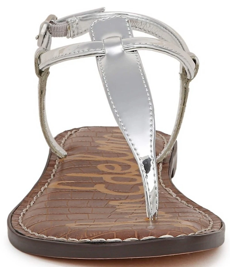Sam Edelman Gigi Metallic T-Strap Flat Sandals