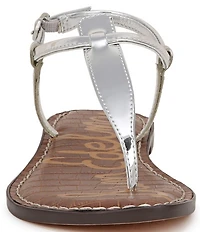 Sam Edelman Gigi Metallic T-Strap Flat Sandals