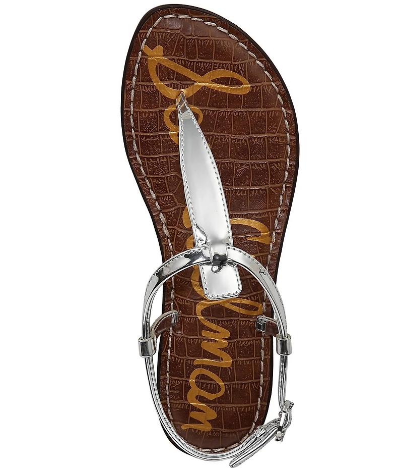 Sam Edelman Gigi Metallic T-Strap Flat Sandals