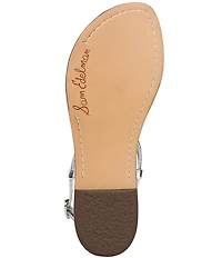 Sam Edelman Gigi Metallic T-Strap Flat Sandals