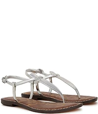 Sam Edelman Gigi Metallic T-Strap Flat Sandals
