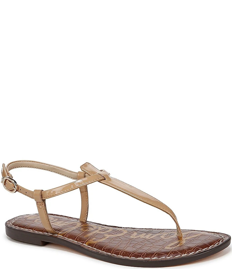 Sam Edelman Gigi Patent Leather T-Strap Flat Sandals