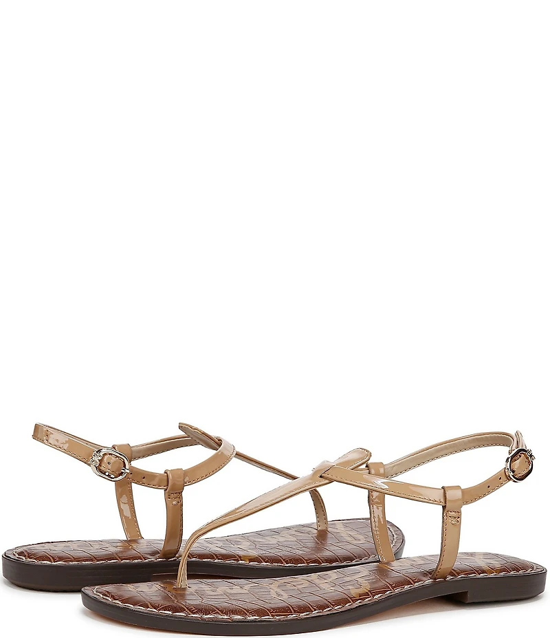 Sam Edelman Gigi Patent Leather T-Strap Flat Sandals