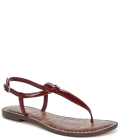 Sam Edelman Gigi Patent Leather T-Strap Flat Sandals