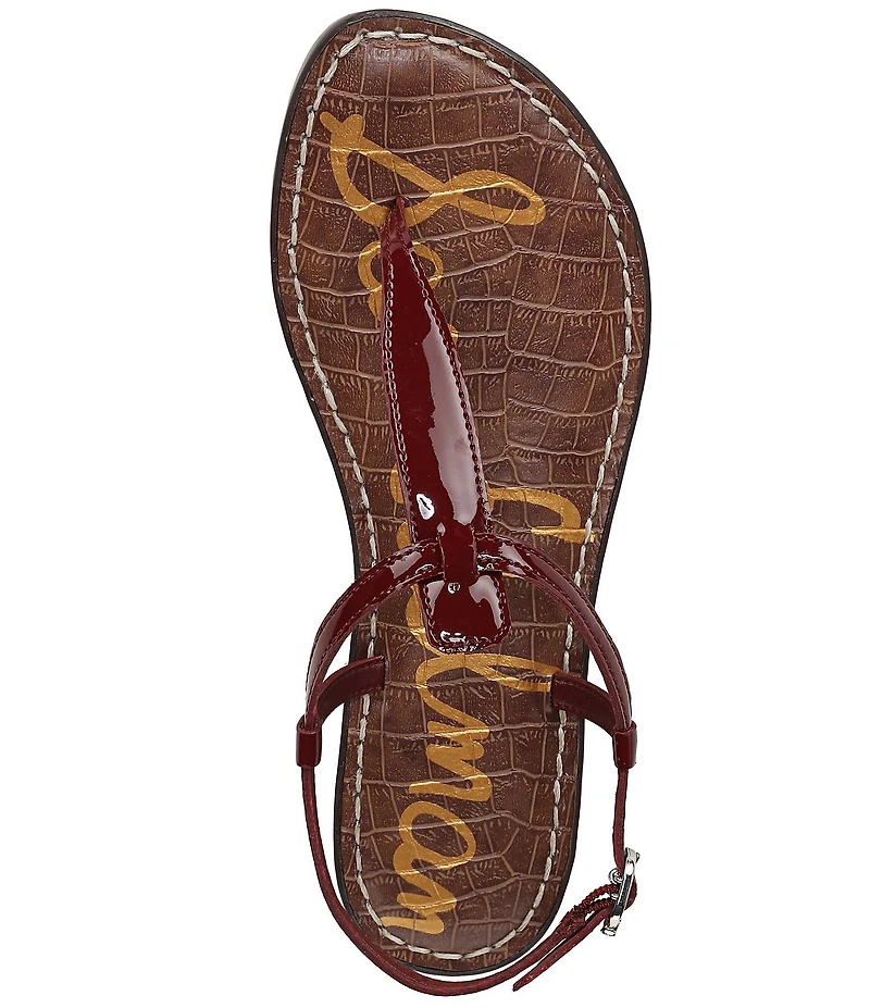 Sam Edelman Gigi Patent Leather T-Strap Flat Sandals