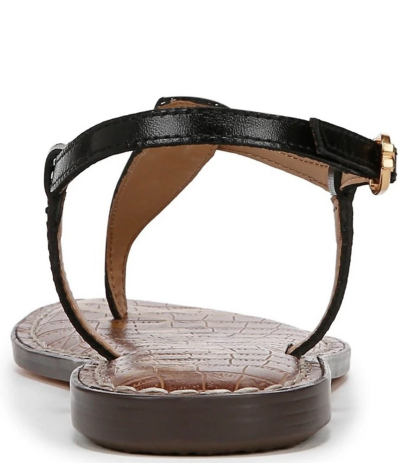 Sam Edelman Gigi Snake Print Leather T-Strap Flat Sandals