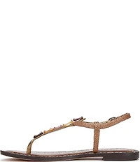 Sam Edelman Gigi Raffia Stone Ornamented T-Strap Flat Sandals