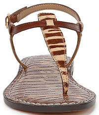 Sam Edelman Gigi Zebra Print Calf Hair T-Strap Flat Sandals
