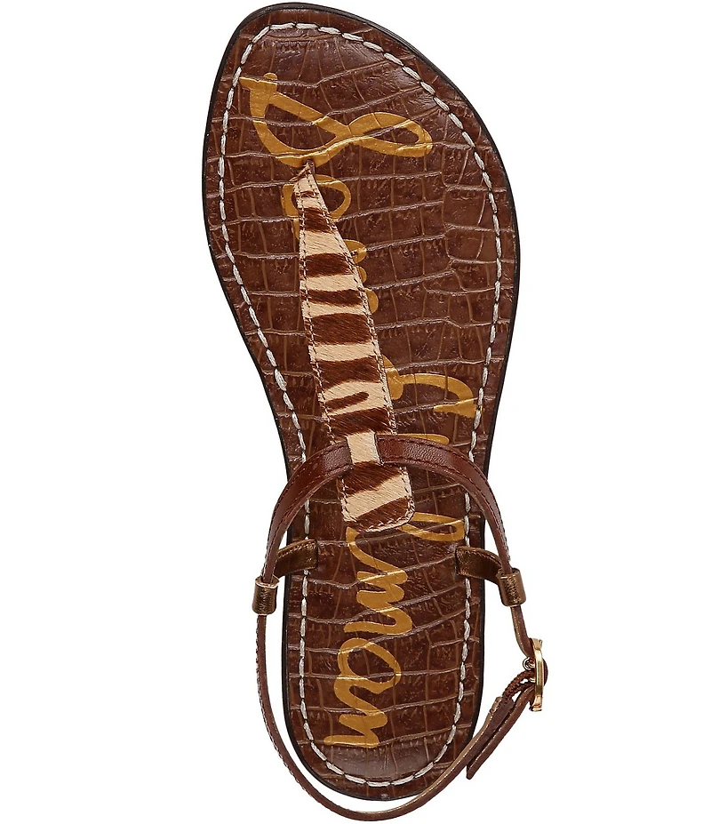 Sam Edelman Gigi Zebra Print Calf Hair T-Strap Flat Sandals