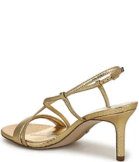 Sam Edelman Ginny Embossed Metallic Leather Strappy Dress Sandals