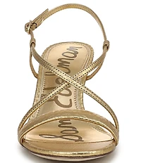 Sam Edelman Ginny Embossed Metallic Leather Strappy Dress Sandals