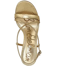 Sam Edelman Ginny Embossed Metallic Leather Strappy Dress Sandals