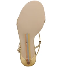 Sam Edelman Ginny Embossed Metallic Leather Strappy Dress Sandals